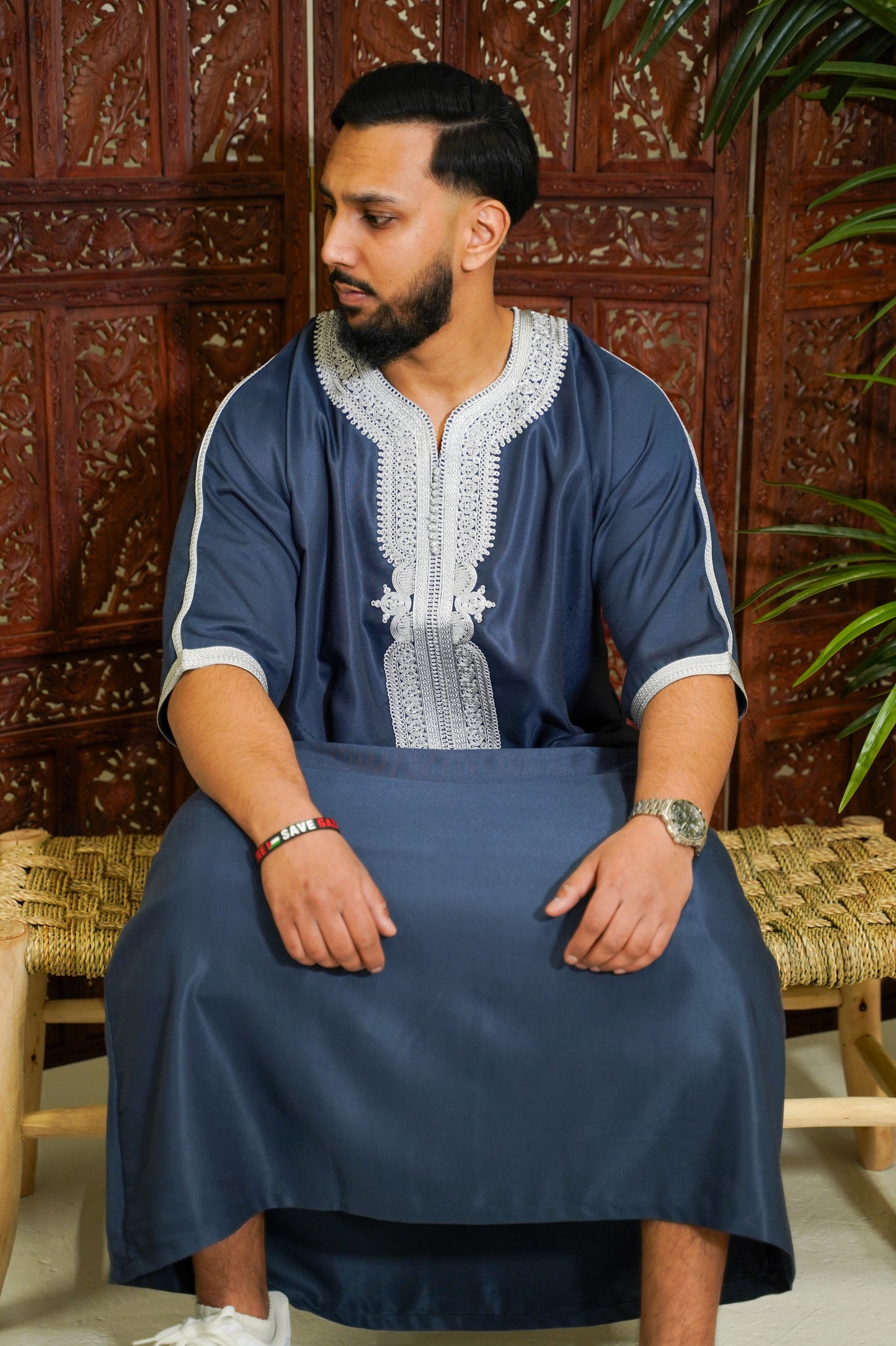 SPACE BLUE MOROCCAN GANDOURA