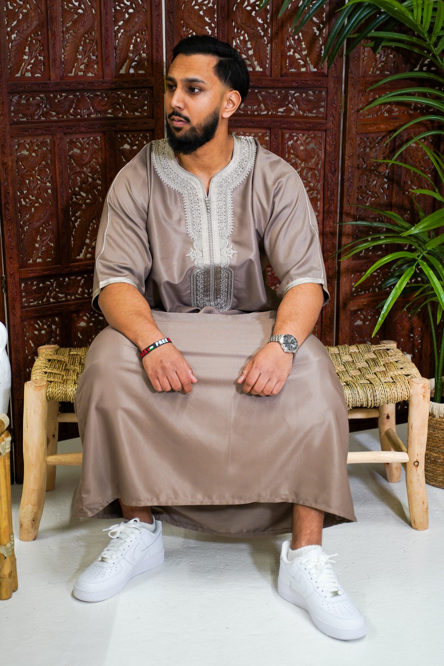 CEDAR BROWN MOROCCAN GANDOURA