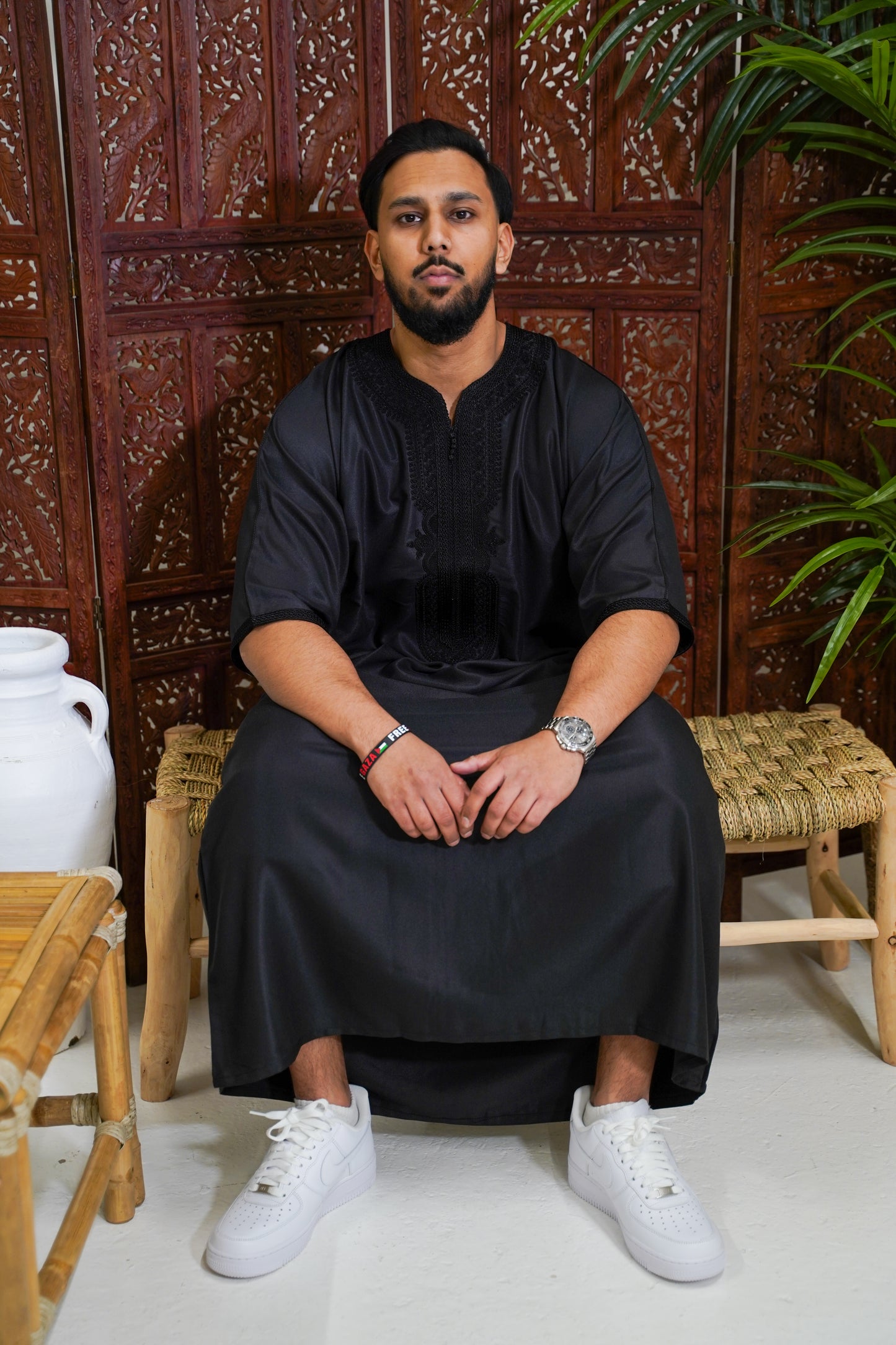 BLACK MOROCCAN GANDOURA