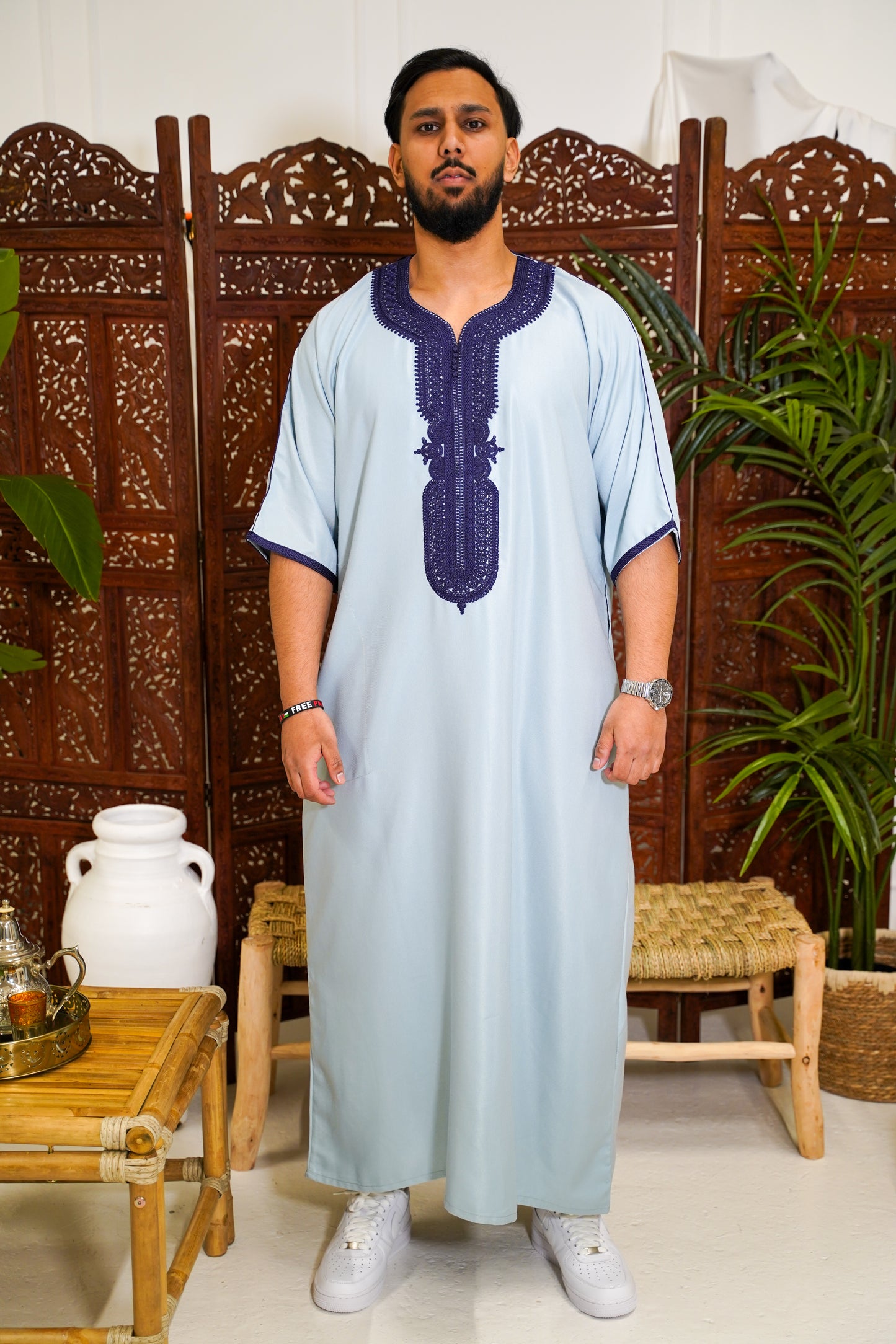 BEAU BLUE MOROCCAN GANDOURA