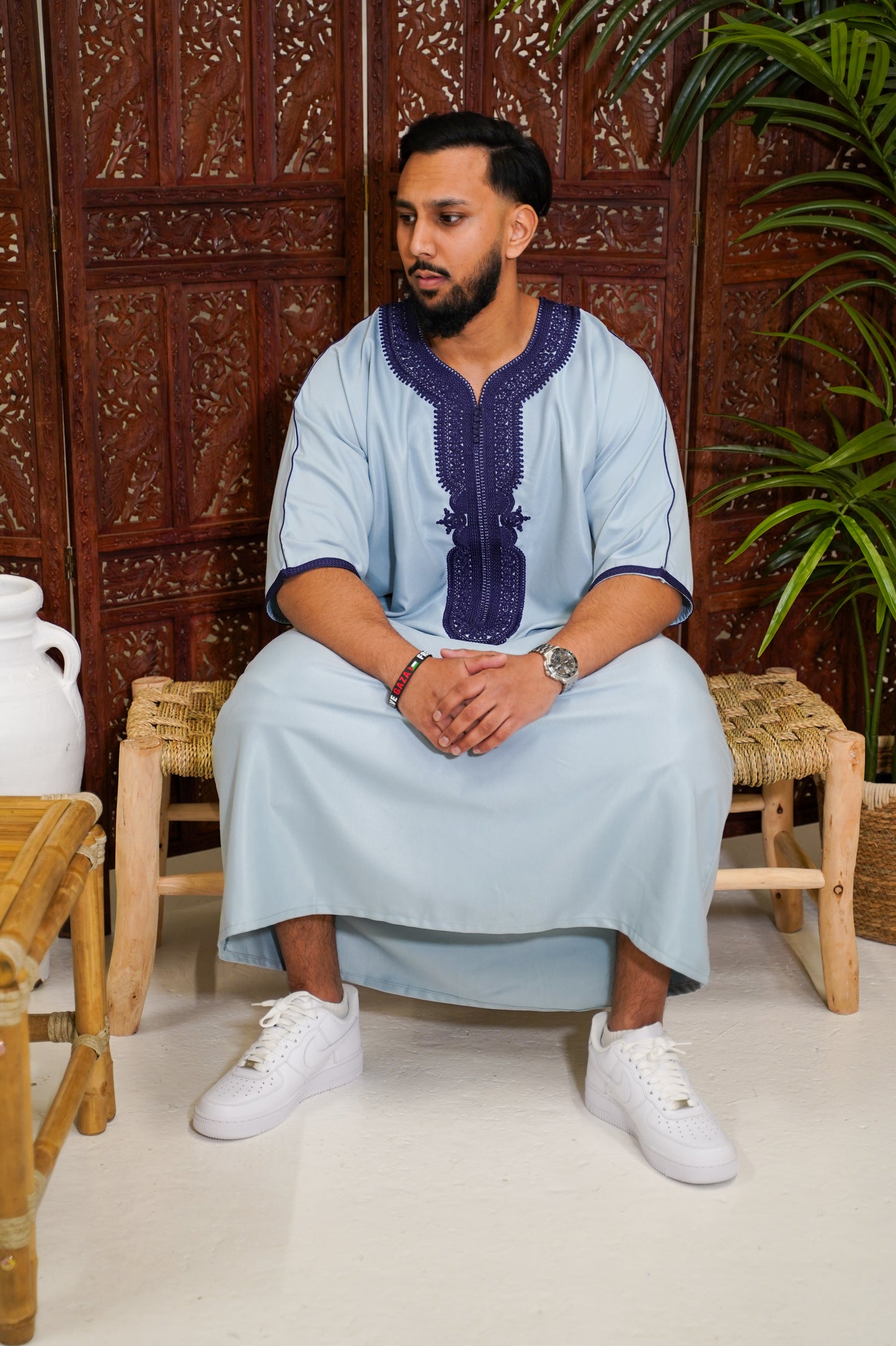 BEAU BLUE MOROCCAN GANDOURA