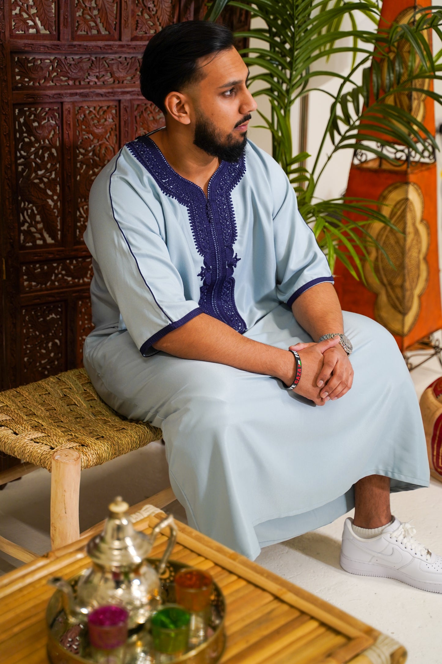 BEAU BLUE MOROCCAN GANDOURA