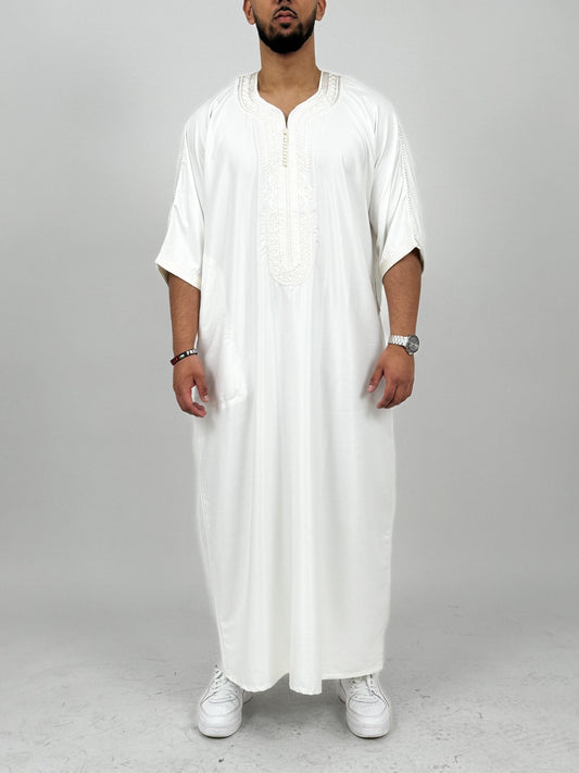 Ivory White Moroccan Gandoura